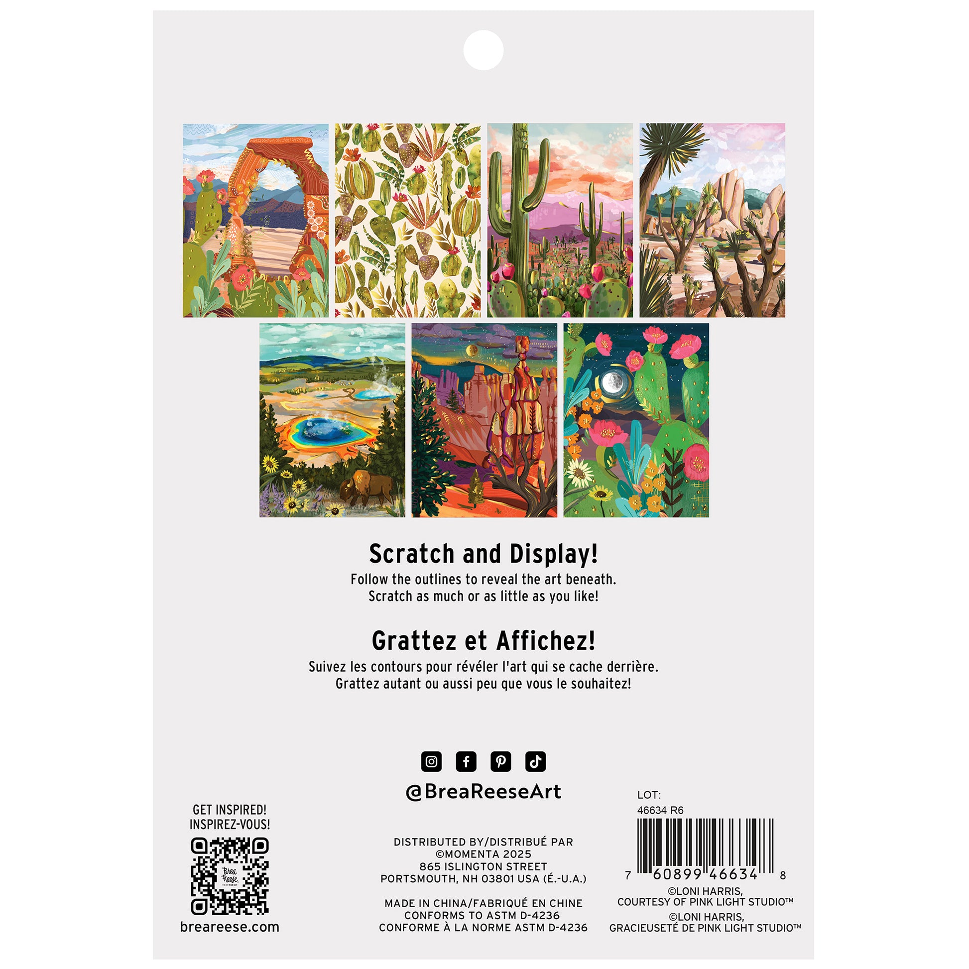 Scratch Art Paper Pad Arches & Canyons with colorful desert landscape designs