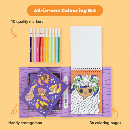 Tiger Tribe Mermaids & Friends Color by Numbers Activity Set - Includes Markers