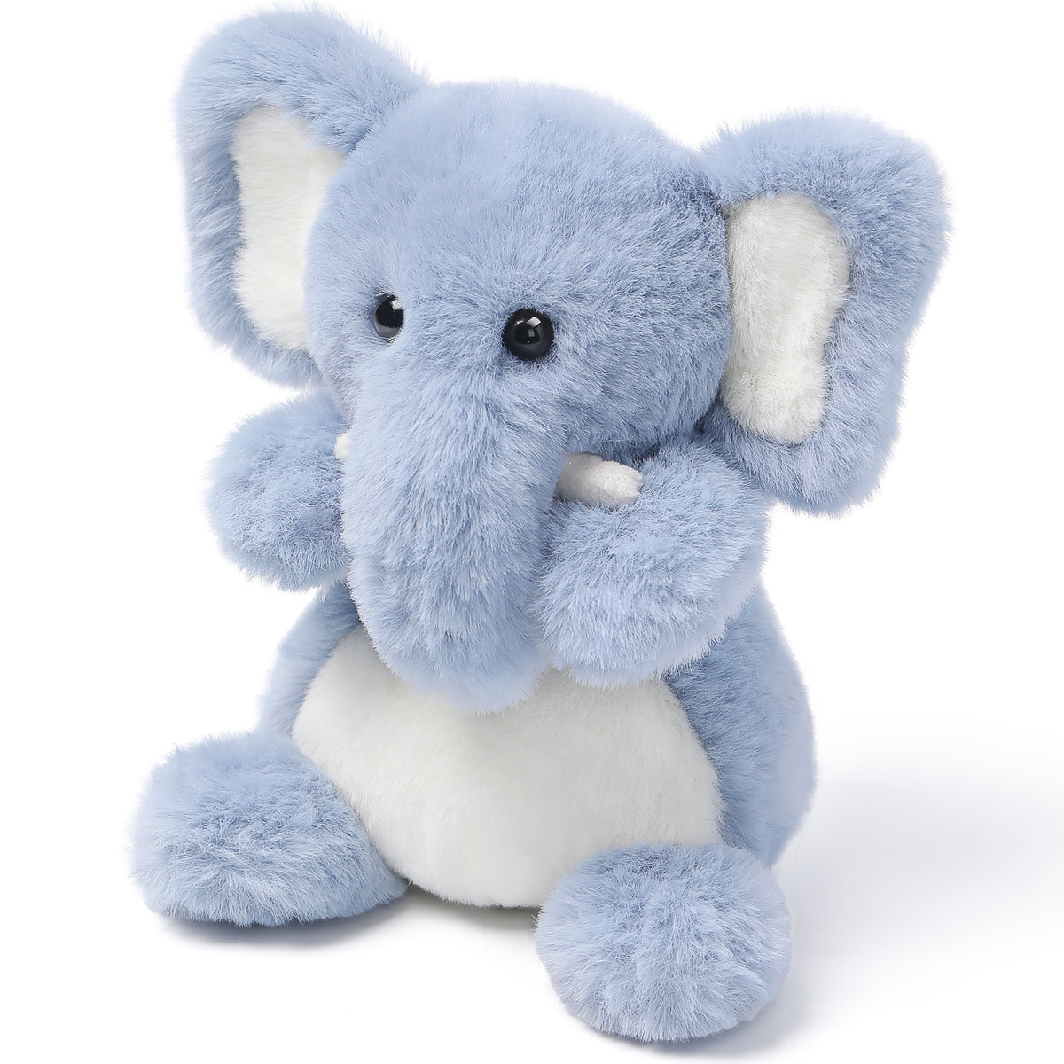 Lazy Series Mini Comfort Elephant 6" plush in light blue and white with black eyes