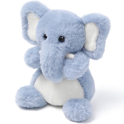 Lazy Series Mini Comfort Elephant 6" plush in light blue and white with black eyes