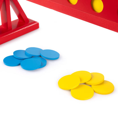 Grasshopper Games Giant 4-In-A-Row Wood Game with Travel Bag for Indoor/Outdoor Fun