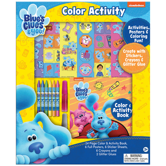 Blue's Clues Color Activity set with poster, activity book, crayons, stickers and glitter glue