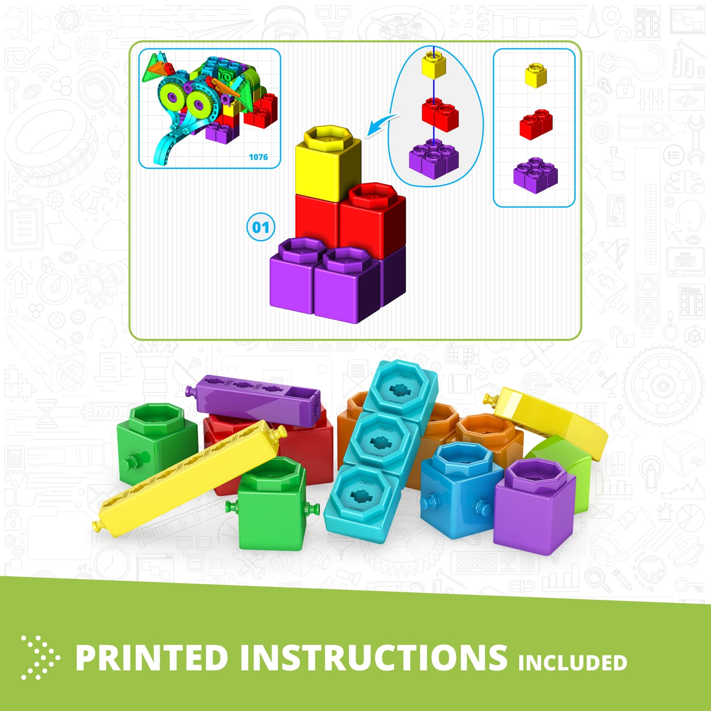 Engino Qboidz Elephant 11-in-1 Building Set for Kids 4+