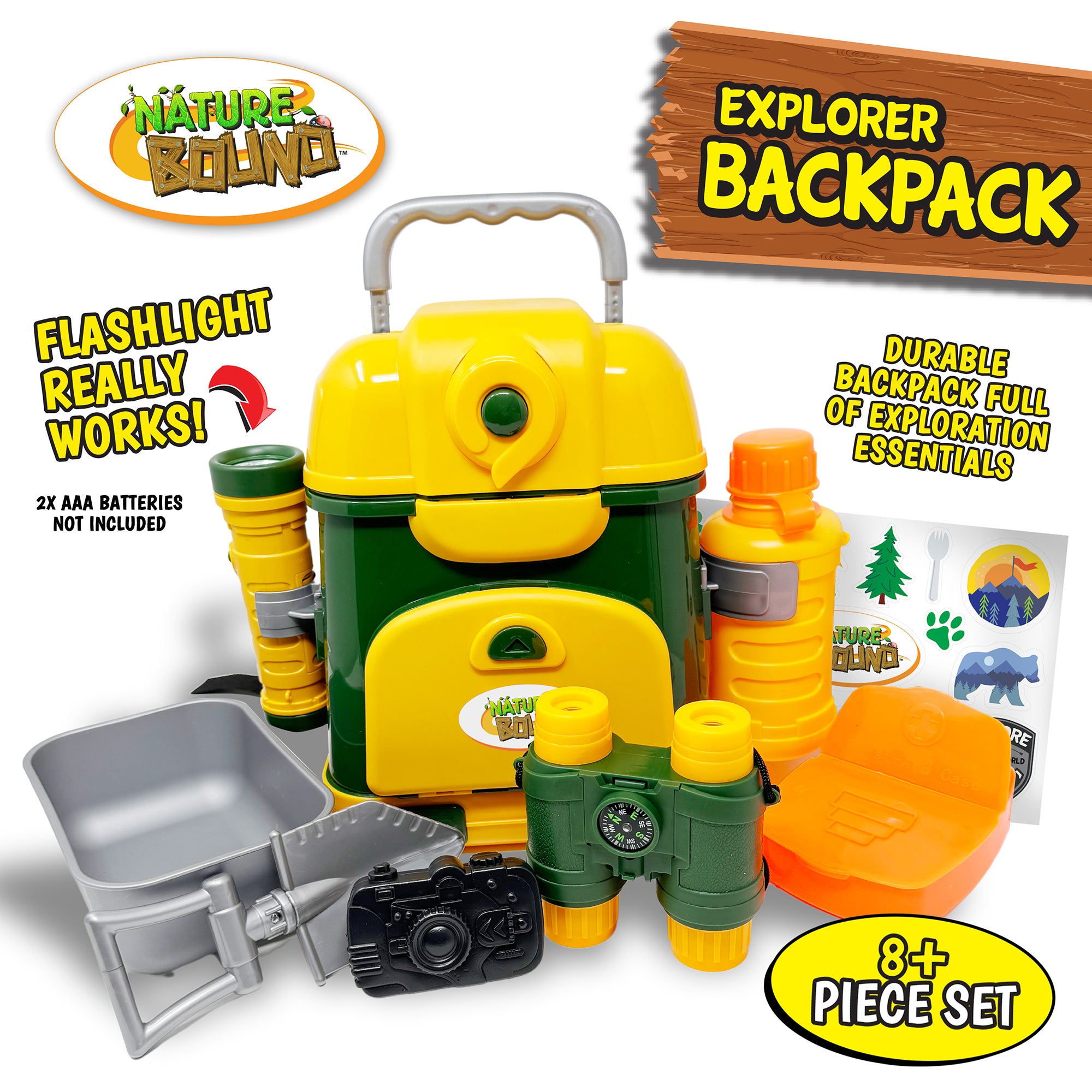 Nature Bound Explorer Backpack – 9pc Toddler Adventure Kit – Toys