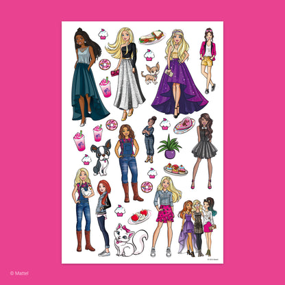 Barbie Color & Sticker Fun spiral book with 3D cover featuring colorful character and fashion stickers