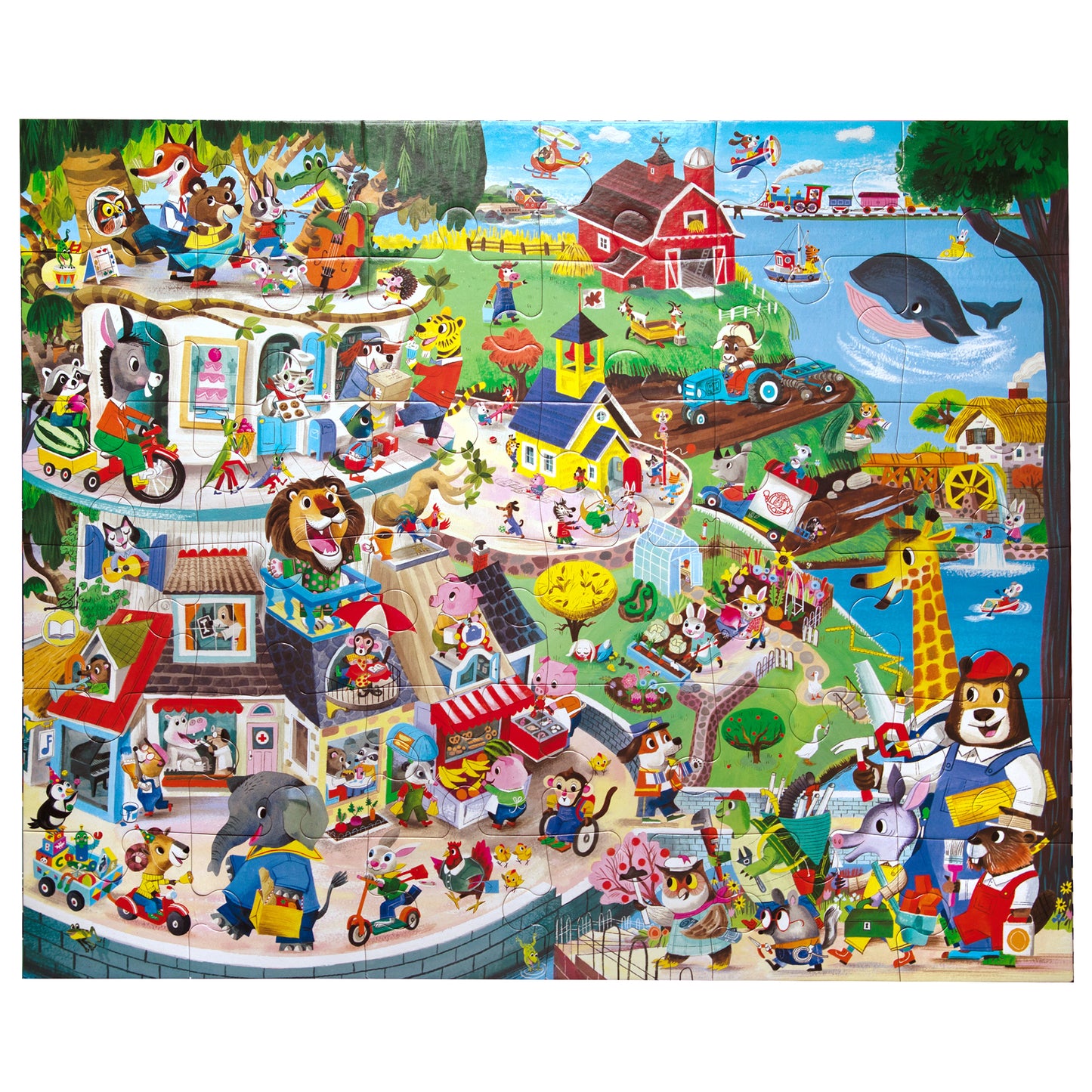 Friendly Town Giant Jigsaw Puzzle - 36 Pieces