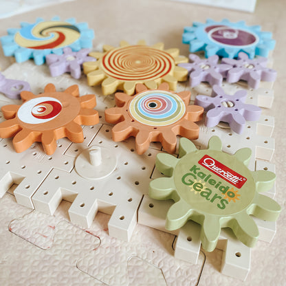 Quercetti PlayEco+ Kaleido Gears - 38pc Colorful STEM Gear Playset