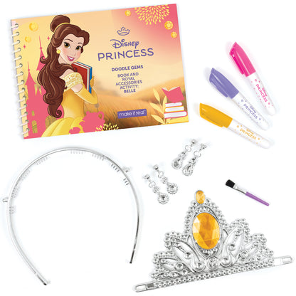 Disney Princess Belle Doodle Gems activity set with coloring book, tiara, earrings, markers and headband