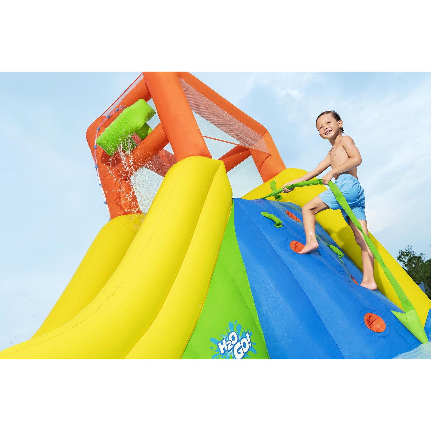 H2OGO! Mega Water Park - Mount Splashblast Inflatable Water Slide Combo