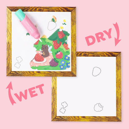 Tiger Tribe Magic Water Painting Set with pink water pen, reusable fairy garden card, and mess-free coloring activity