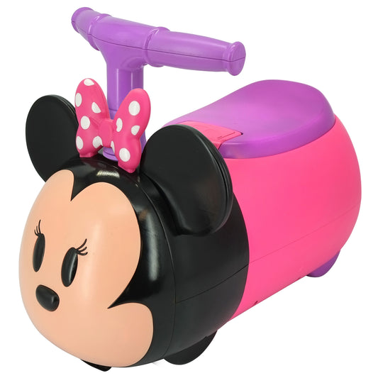 Kiddieland Minnie Zoom Zoom Ride-On with lights and sounds, pink and purple