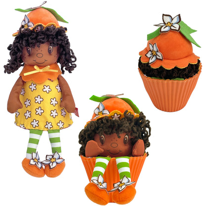 Strawberry Shortcake Pop 'n' Flip Orange Blossom 9 inch plush doll with orange and yellow outfit