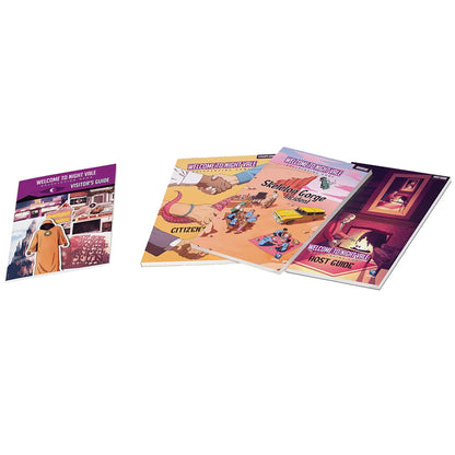 Welcome to Night Vale RPG Box Set with purple visitor's guide, game board, host guide, and accessories