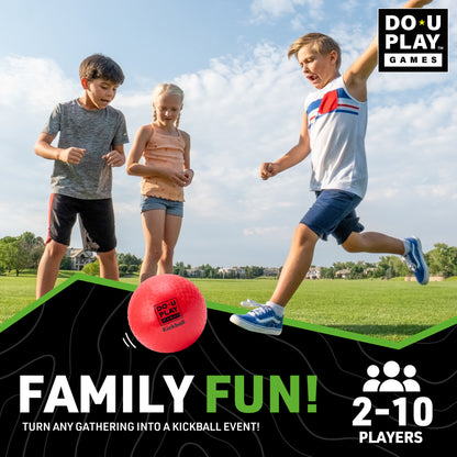Do-U-Play Kickball Kit red ball with kids playing outdoors, 2-10 players