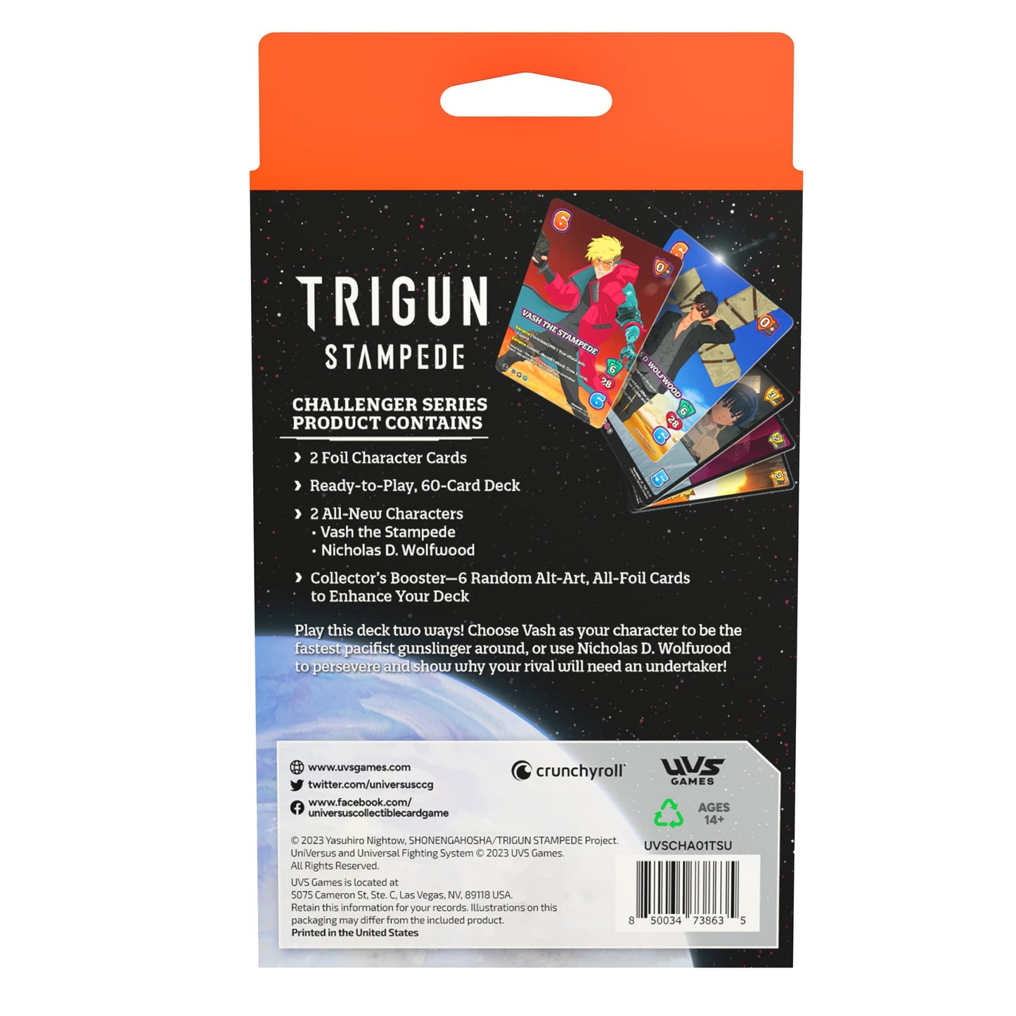 UniVersus: Trigun Stampede Challenger Deck - Duel with Vash & Wolfwood