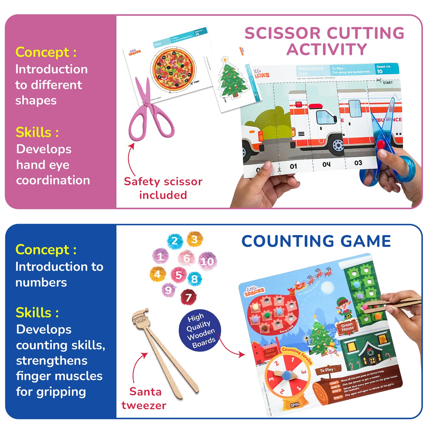 Little Sparks: Smart Busy Box - 7-in-1 Preschool Learning Kit