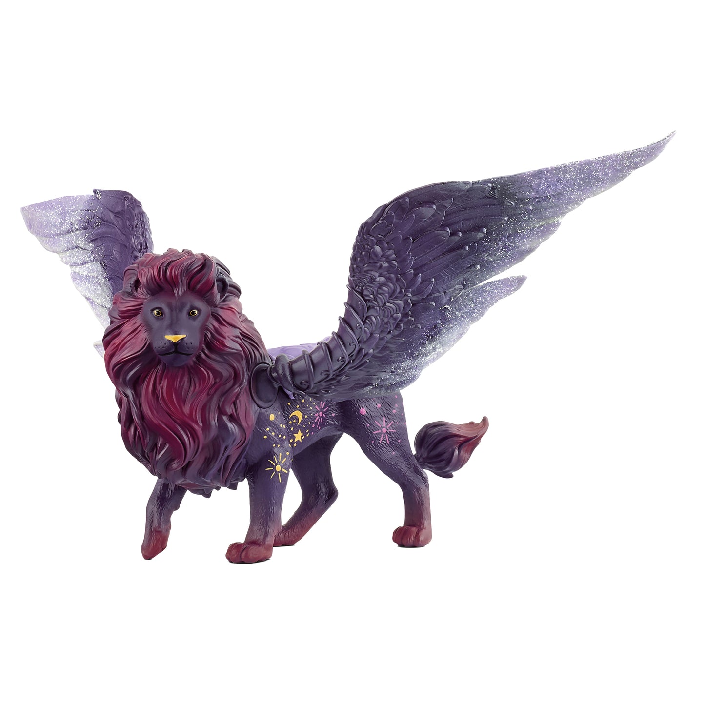 Schleich Bayala Moon Lion purple glitter figurine with pink mane and moveable wings