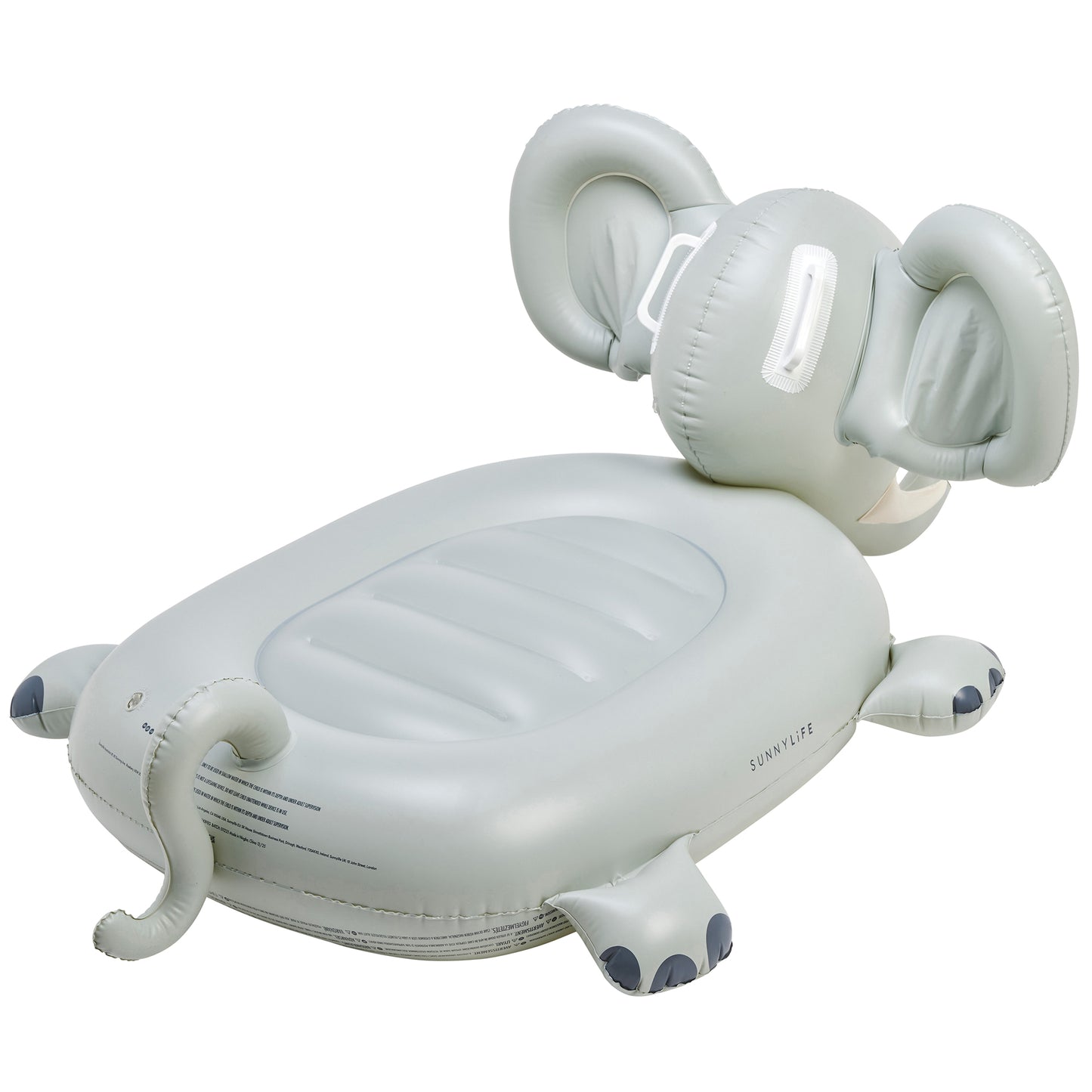 Sunnylife Eli The Elephant gray ride-on pool float with handles