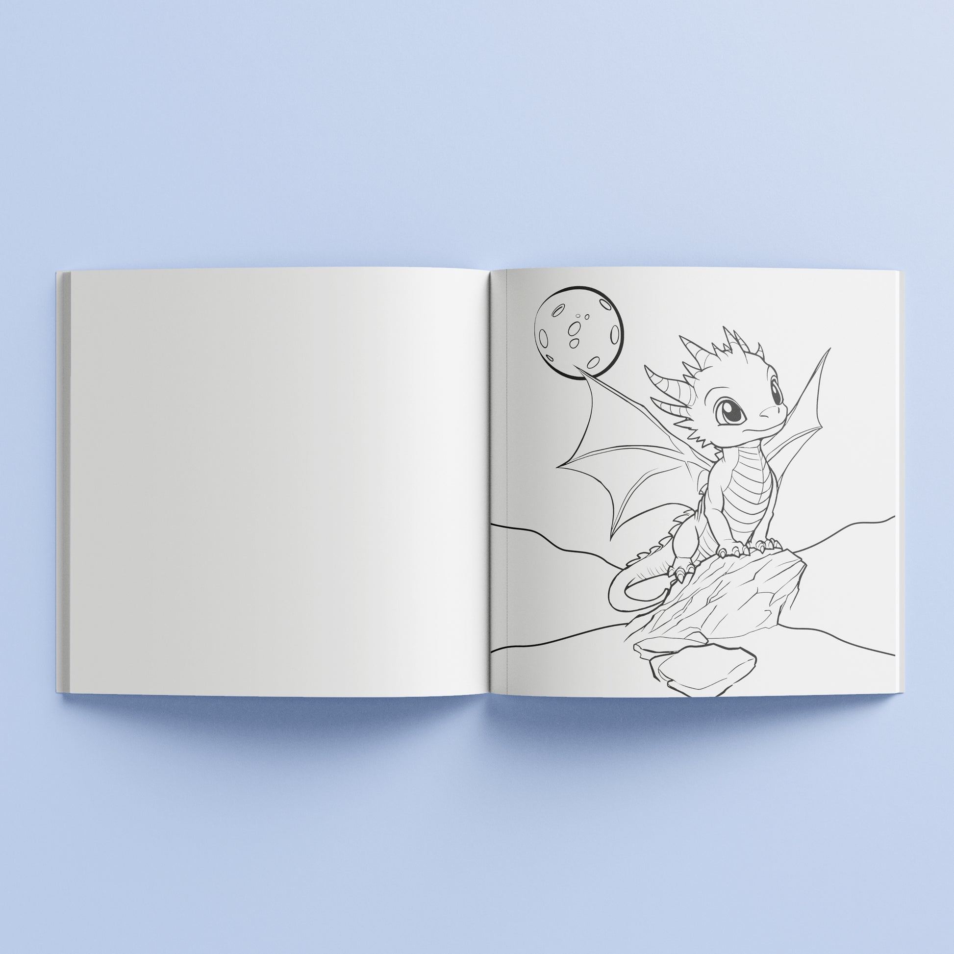 Kaleidoscope Dragon Dreams coloring book open showing dragon illustration