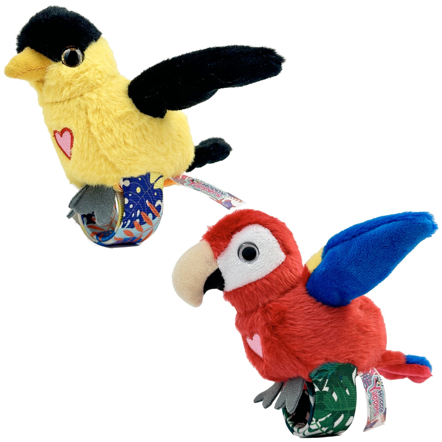 Happy Yappers Interactive Birds - Oriole & Red Parrot Plush Toy 2 Pack