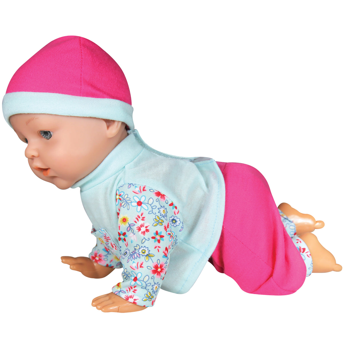 Lissi 12-Inch Interactive Crawling Baby Doll - Pink and Blue Ensemble