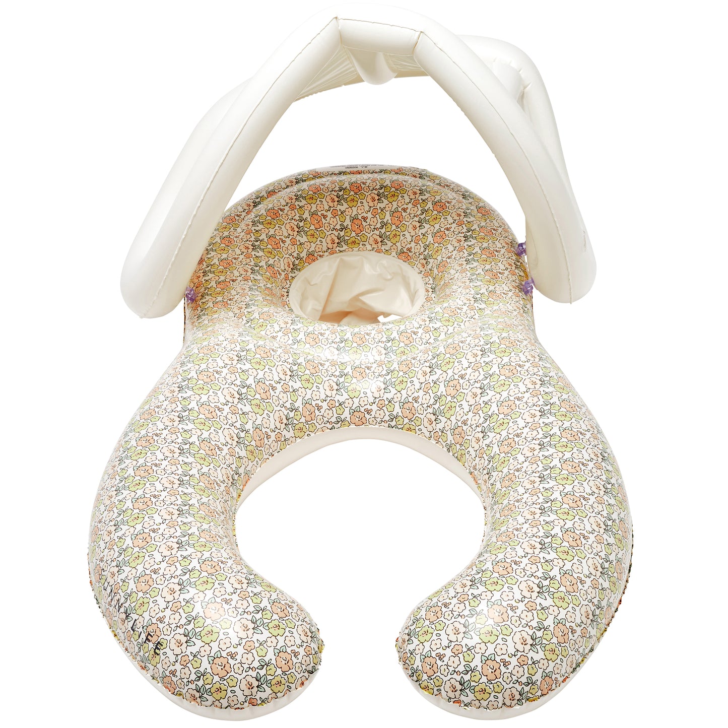Float Together Baby Seat Into the Garden with ditsy floral pattern and white handles