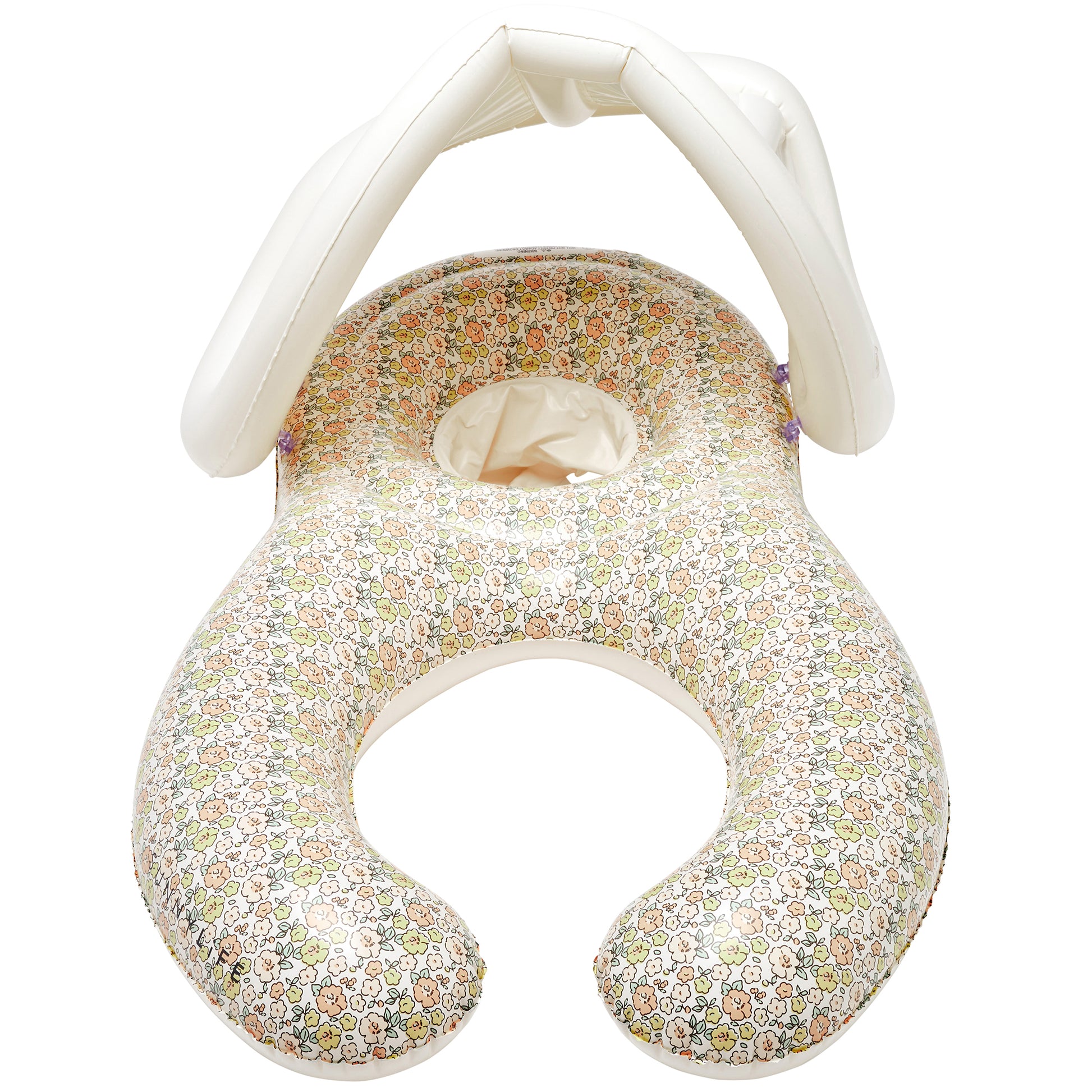 Float Together Baby Seat Into the Garden with ditsy floral pattern and white handles