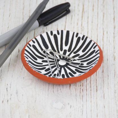 Original Sculpey Terra Cotta Clay 8lb with black and white striped bowl and tools