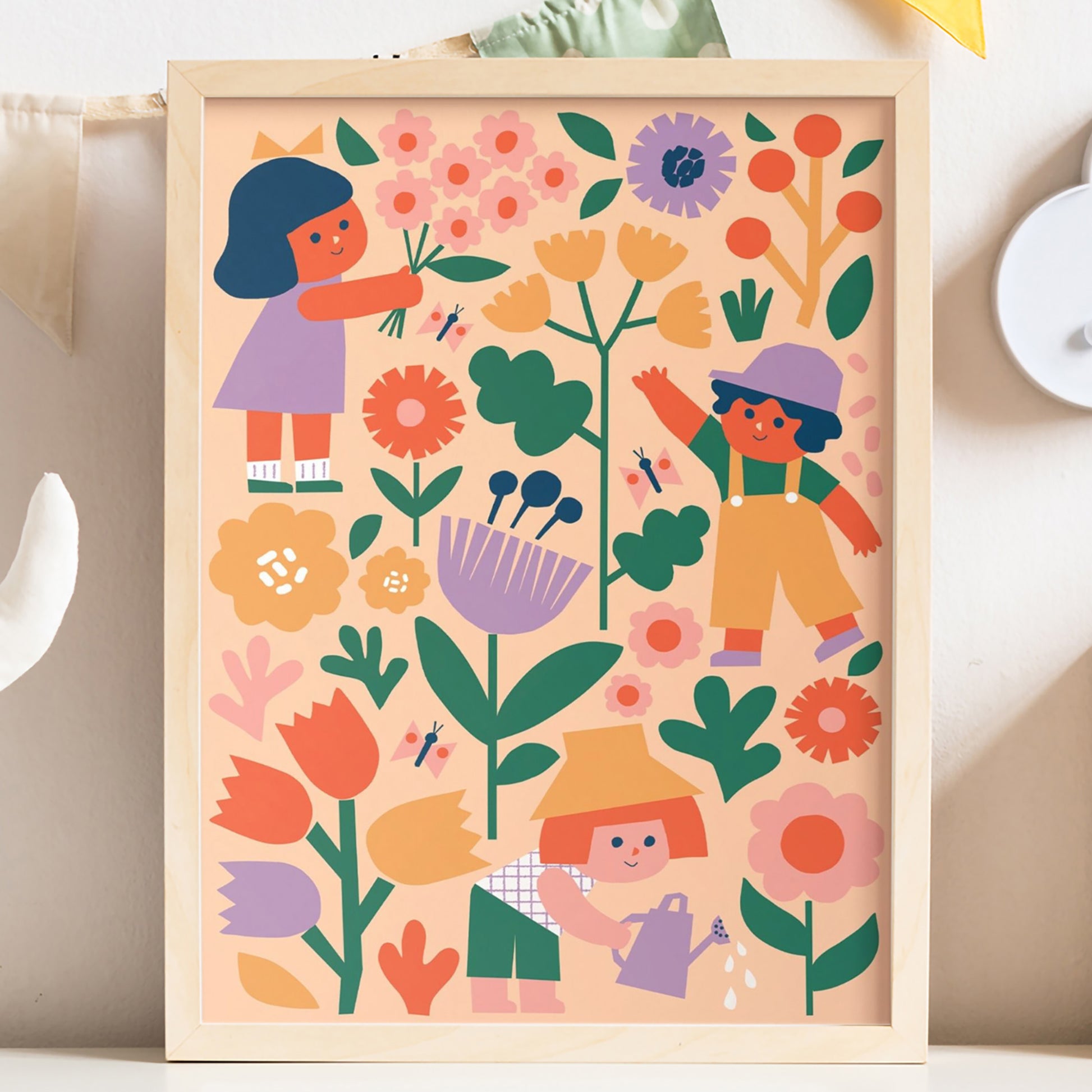 JOS Paint By Numbers Flower Patch colorful illustrated art kit with garden flowers