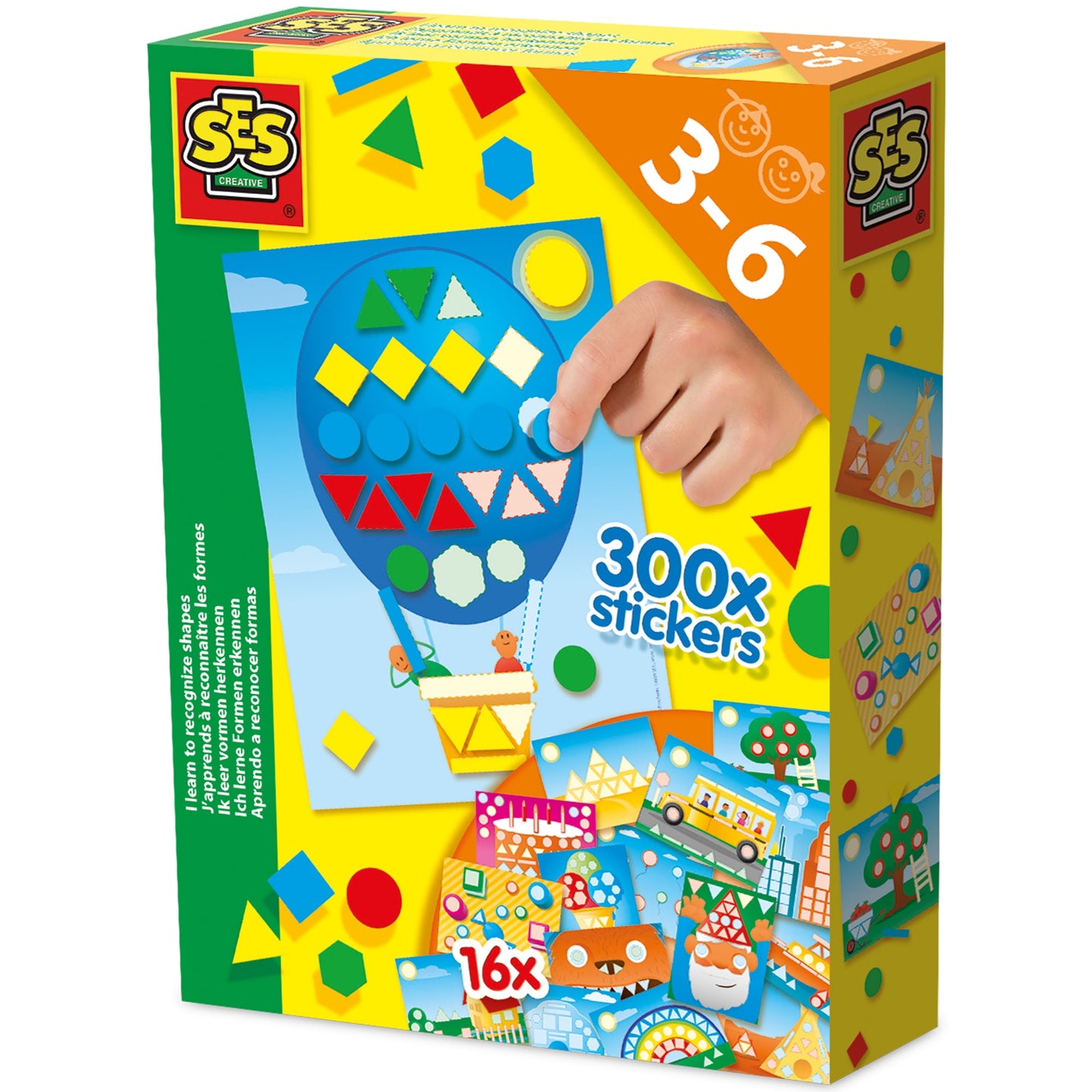SES Creative I'm Learning to Recognize Shapes - Shape Matching Mosaic Play Set - 300+ Stickers, Vibrant Scenes for Toddlers 3+