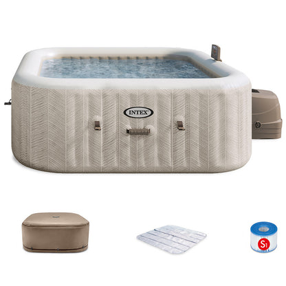 Intex PureSpa Chevron Deluxe 6-Person Inflatable Hot Tub - 77" Square with Jets