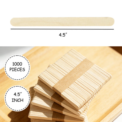 1000 ct - 4.5 inch natural wood sticks stacked in bundles
