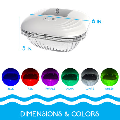 RIPPLE Solar-Powered Floating Pool Lights - Color Changing LED with 9 Modes