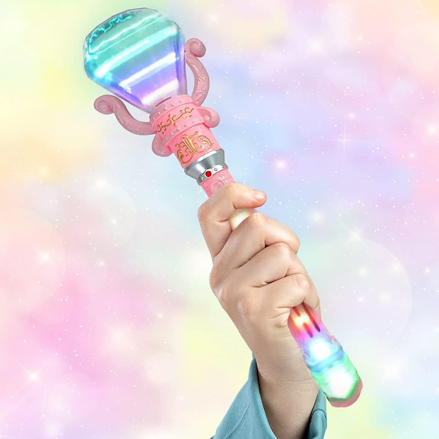 Twinkling Diamond LED Spinning Wands - 2pc Set, Pink & Blue