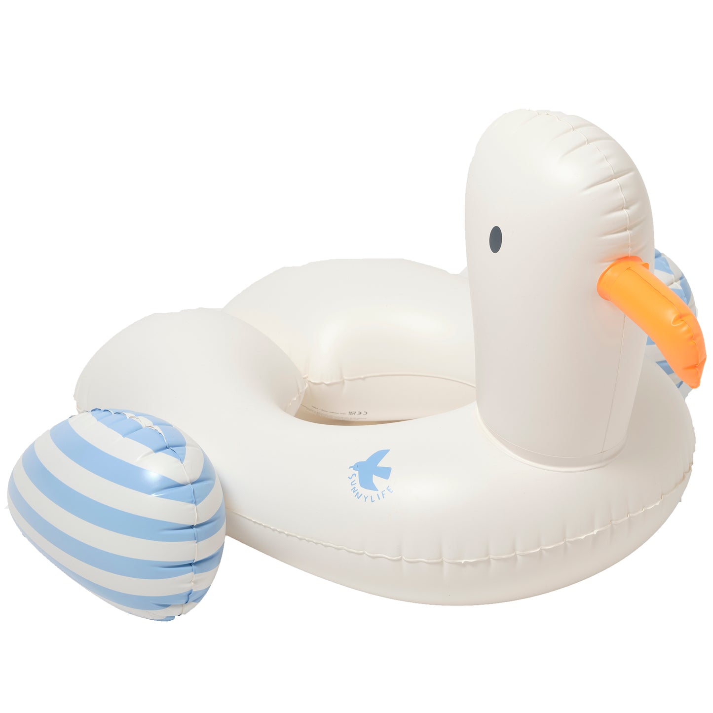 Sammy the Seagull pool ring with blue stripe ball toy