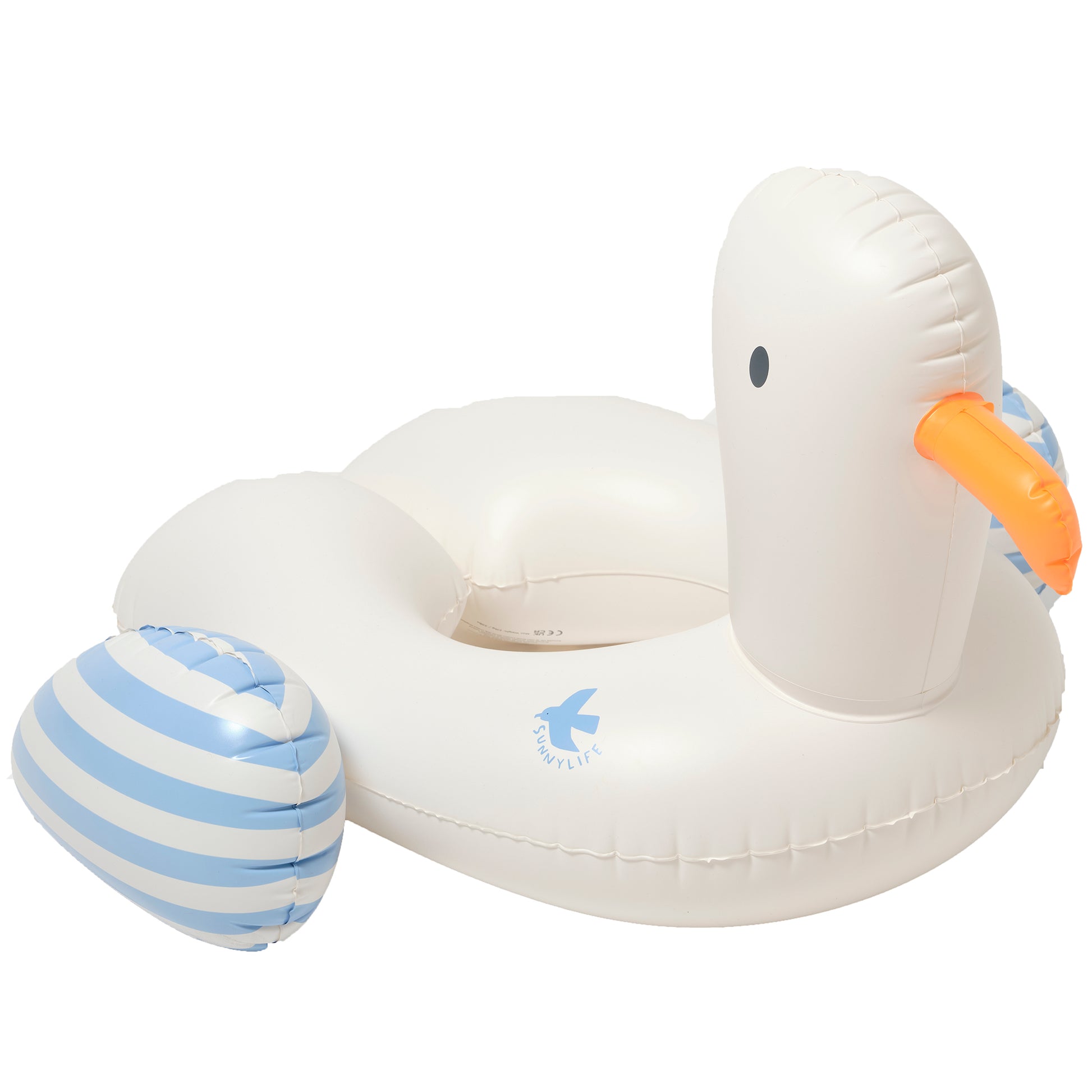 Sammy the Seagull pool ring with blue stripe ball toy