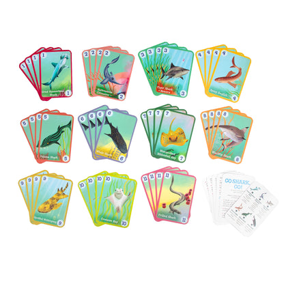 eeBoo Go Shark Go! Ocean-Themed Go Fish Card Game for Kids, Ages 3+