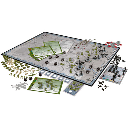 Axis & Allies Battle of the Bulge WWII strategy board game with map, miniatures, dice, and cards