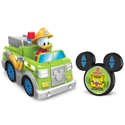 Disney Junior: 9" R/C Donald Duck Firetruck - Light-Up Toy Vehicle - Green