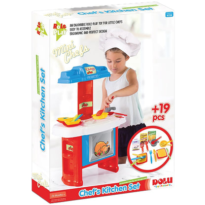 Dolu Chef's Kitchen Playset - Colorful 20pc Set for Toddlers