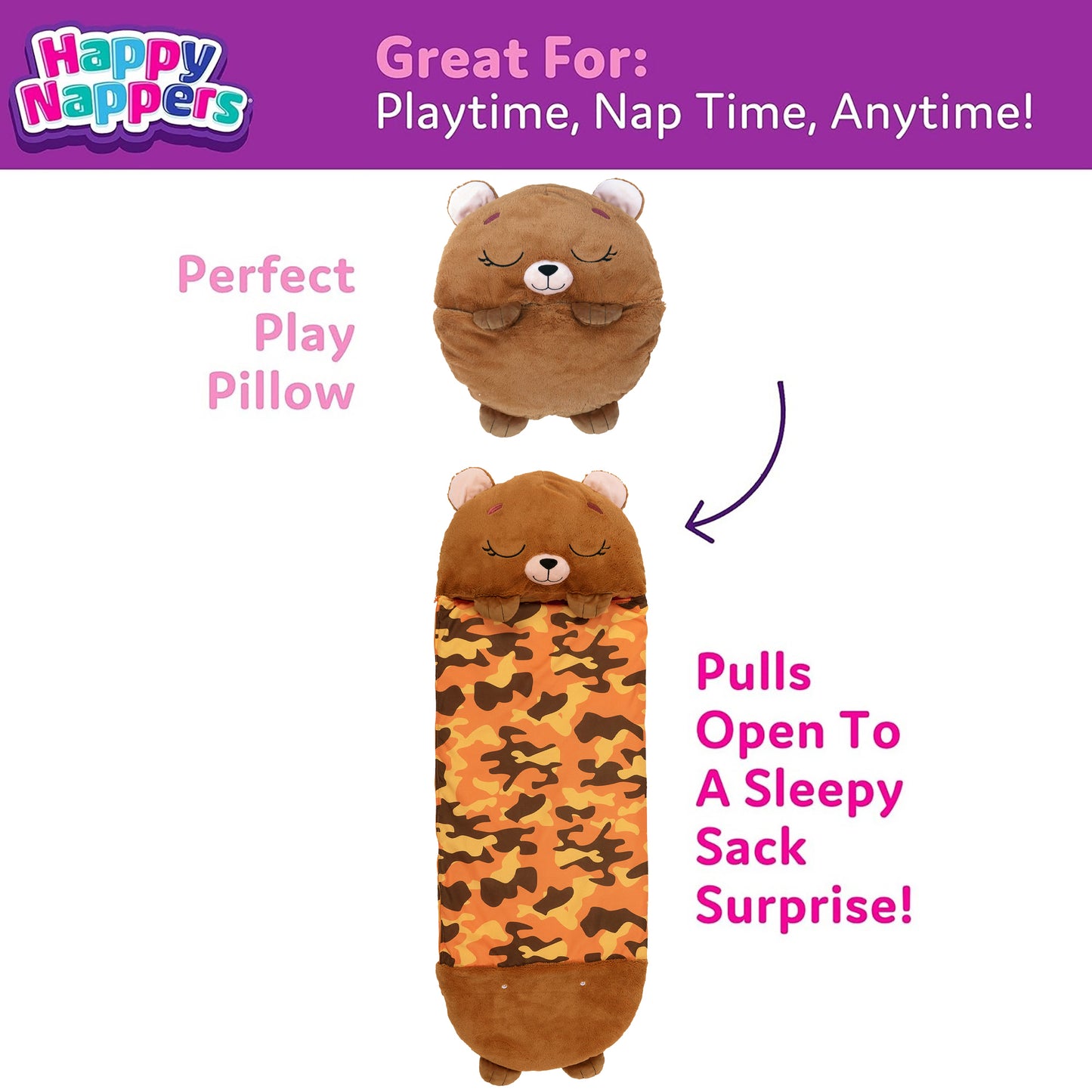 Happy Nappers 54 inch Transforming Benny The Bear Sleeping Bag