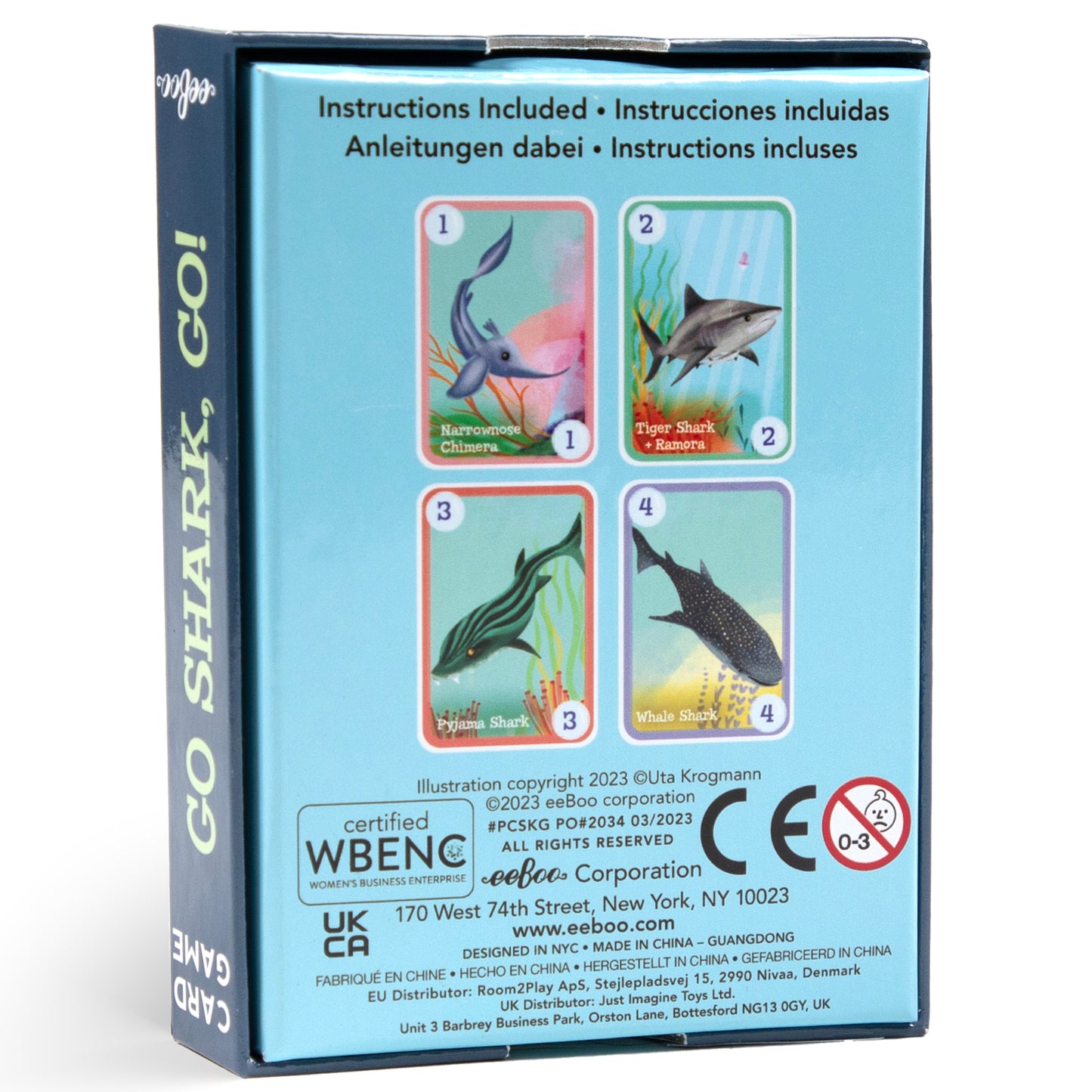 eeBoo Go Shark Go! Ocean-Themed Go Fish Card Game for Kids, Ages 3+