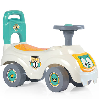 Dolu - Walk & Drive: Sit N' Ride - Vibrant Toddler Ride-on Toy, White-Yellow-Green