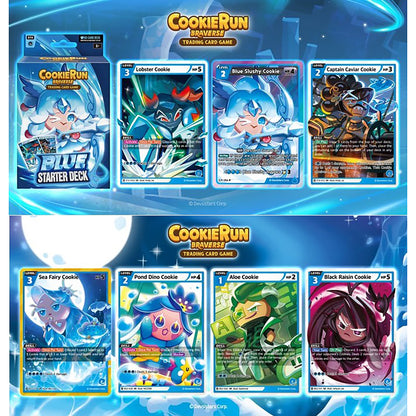 CookieRun Braverse Trading Card Game Blue Starter Deck with 60-card set and character cards