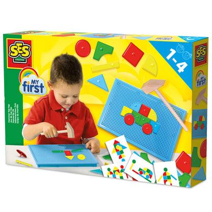SES Creative My First Hammer Tap Tap - Colorful Shape and Scene Crafting Toy for Toddlers
