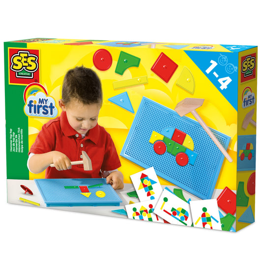 SES Creative My First Hammer Tap Tap - Colorful Shape and Scene Crafting Toy for Toddlers