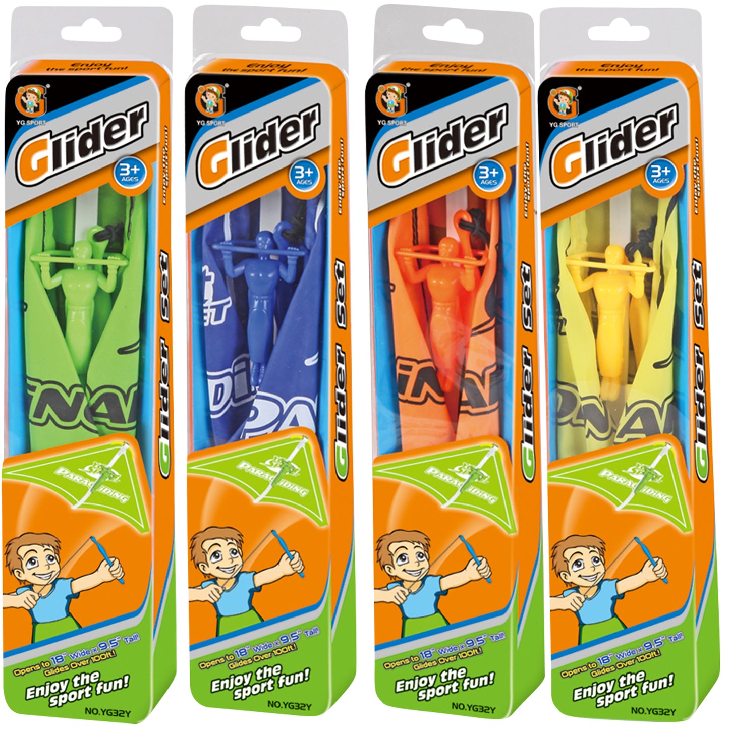 Sky-High Adventure Glider 4pk - Multicolor Parachute Fun for Kids 3+