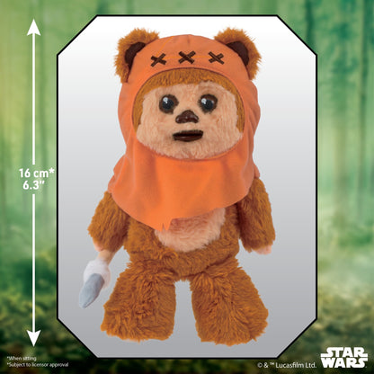 Star Wars Wicket Palm Puppetronic interactive Ewok puppet with orange hood and brown body