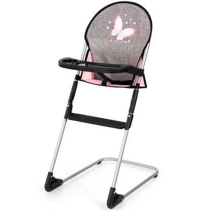 Bayer Design 9-in-1 Travel Bed Set grey pink high chair with butterfly design