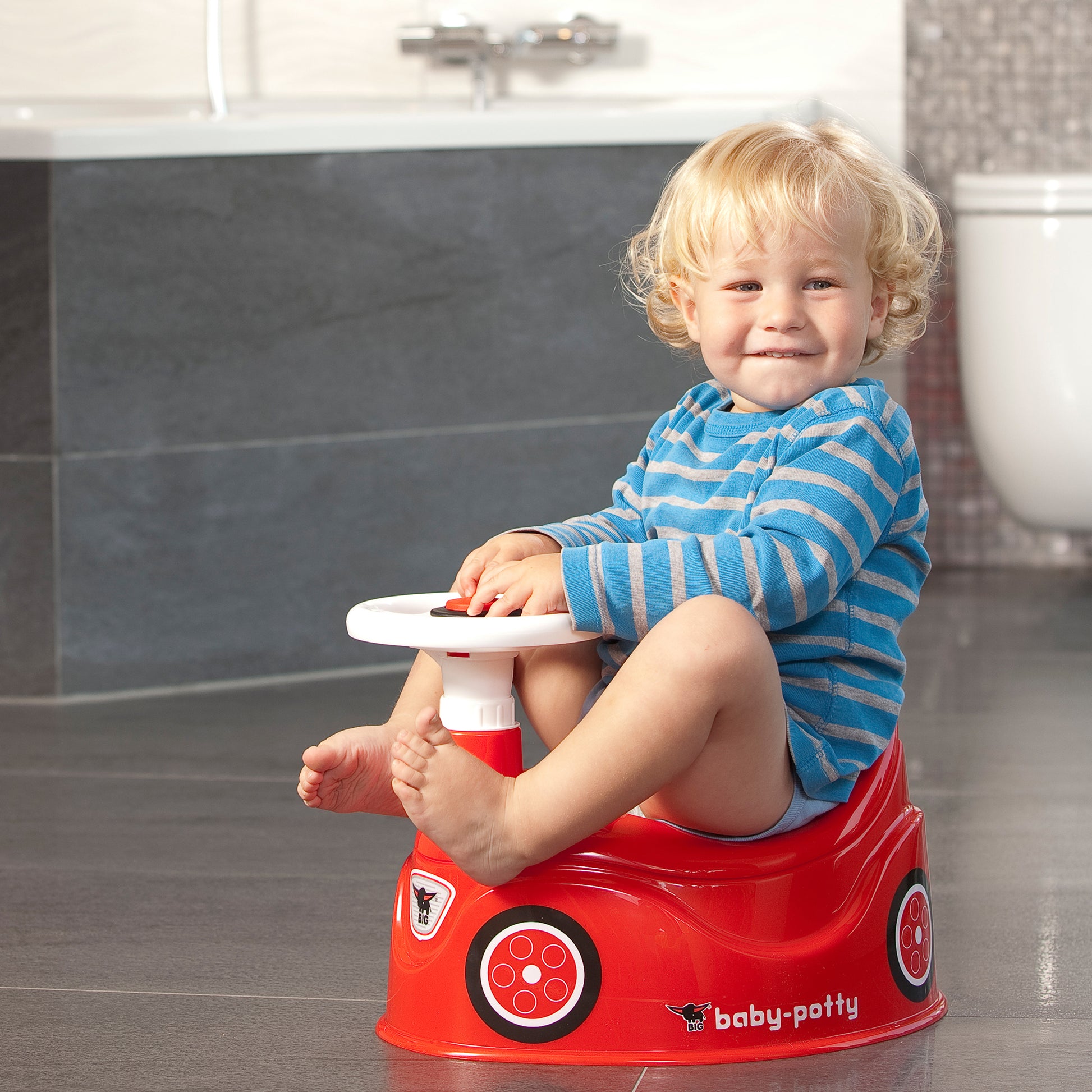 BIG Baby Potty Bobby Car red potty seat with steering wheel
